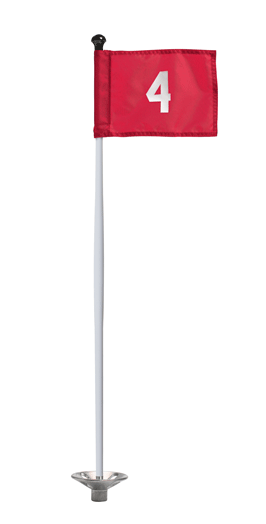 Standard Golf Numbered Practice Green Flag Sets | Red Flag with White Rod