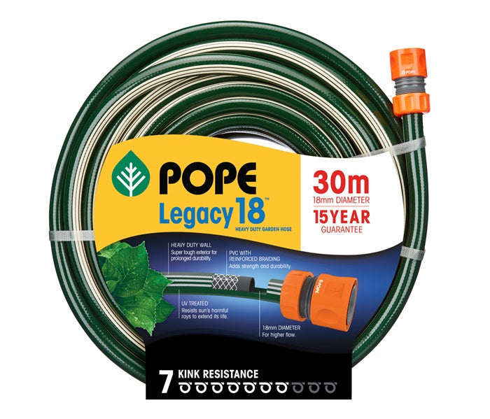 Pope Legacy Heavy Duty Garden Hose (18mm) | Fitted