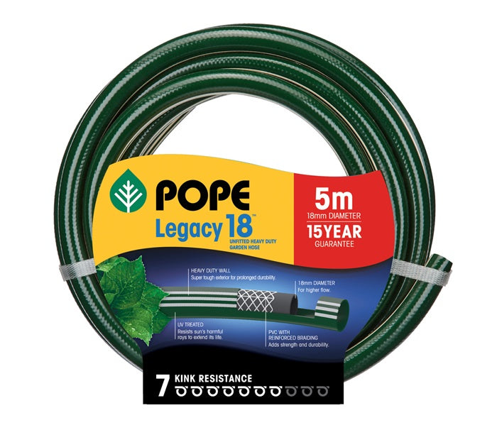 Pope Legacy Heavy Duty Garden Hose (18mm) - Unfitted