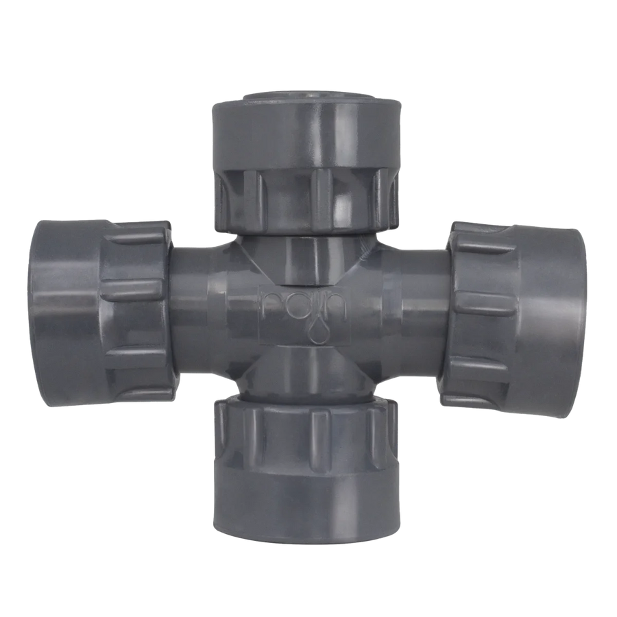 Rain PVC Cross Fitting with O Ring