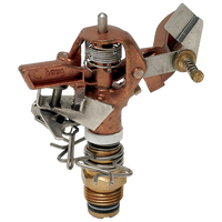Metal sprinkler valve on a white background