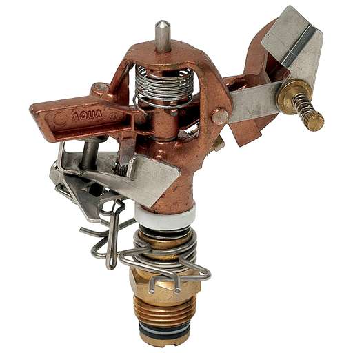 Metal sprinkler valve on a white background