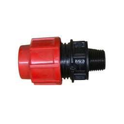 MDPE Male Coupling 20mm X 3/4 inch BSP - Red