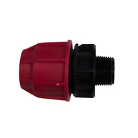 MDPE Male Coupling 25mm X 3/4 inch BSP - Red