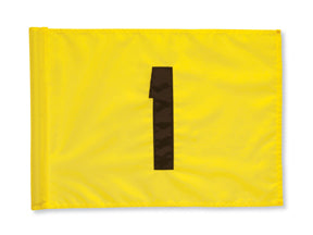 Standard Golf Numbered Practice Green Flag Sets | Yellow Flag and Black Rod