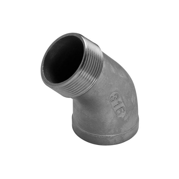 Stainless Steel Male Female Threaded 45° Elbow BSP – Grade 316