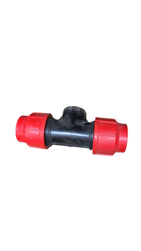 Medium Density Polyethylene Female Thread Tee - Red