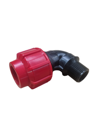 Medium Density Polyethylene 90° Male Elbow BSP - Red