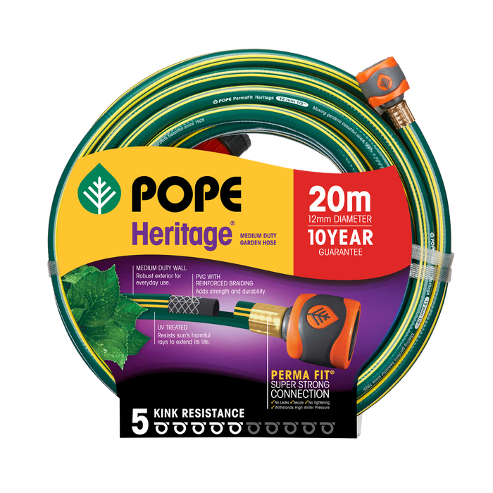 Pope Heritage Medium Duty Garden Hose (12mm) | Fitted