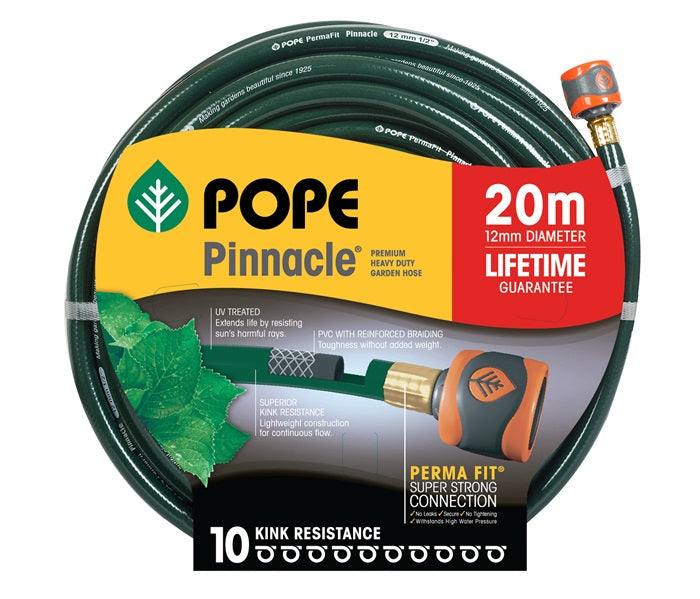 Pope Pinnacle Premium Heavy Duty Garden Hose (12mm) - Fitted