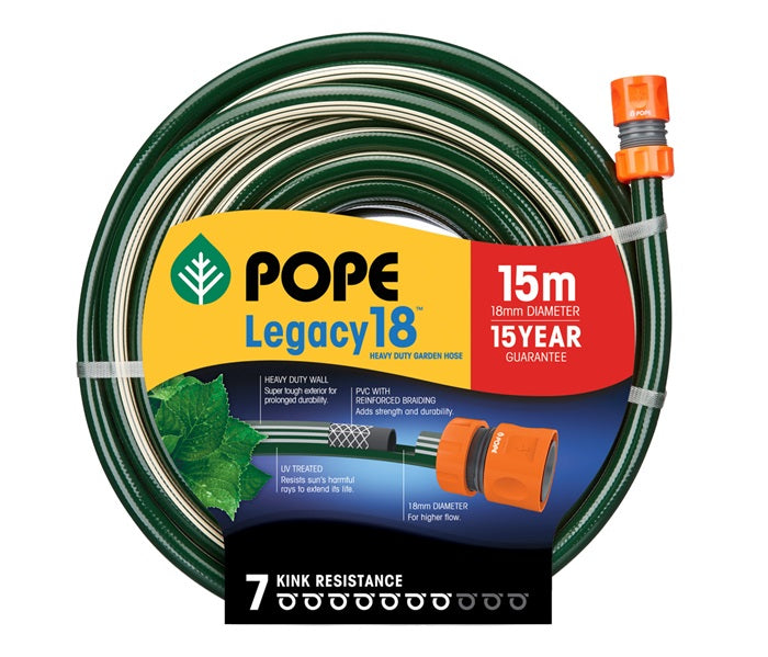 Pope Legacy Heavy Duty Garden Hose (18mm) - Fitted