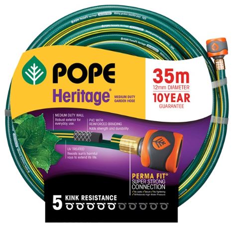 Pope Heritage Medium Duty Garden Hose (12mm) - Fitted