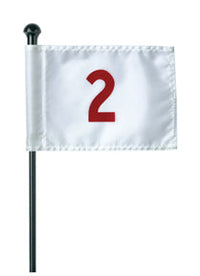 Standard Golf Numbered Practice Green Flag Sets | White Flag with Red Rod