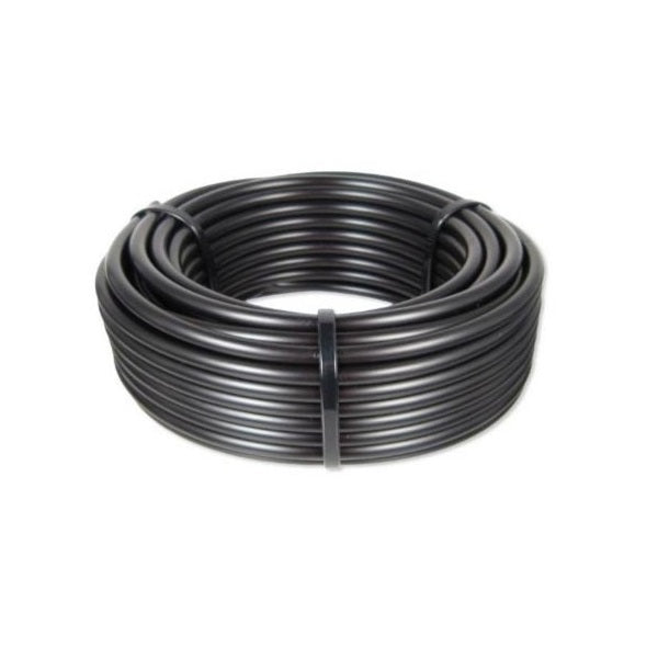 A coil of black 13mm lateral pipe designed for plumbing use with a 5 bar pressure rating.