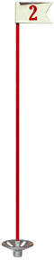 Standard Golf Numbered Practice Green Pennant Sets | with Base