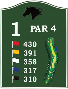 Standard Golf Green Line Tee Sign